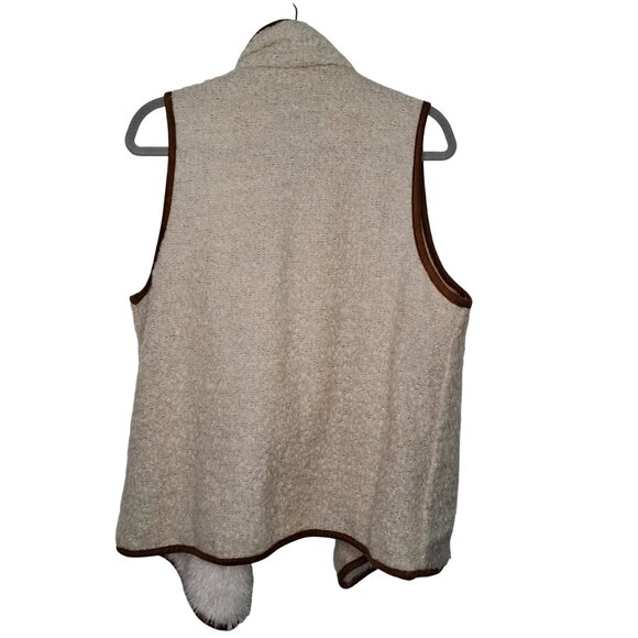 Maurices Ivory Brown Open Front Vest Wool Blend Size L/XL - Picture 2 of 7